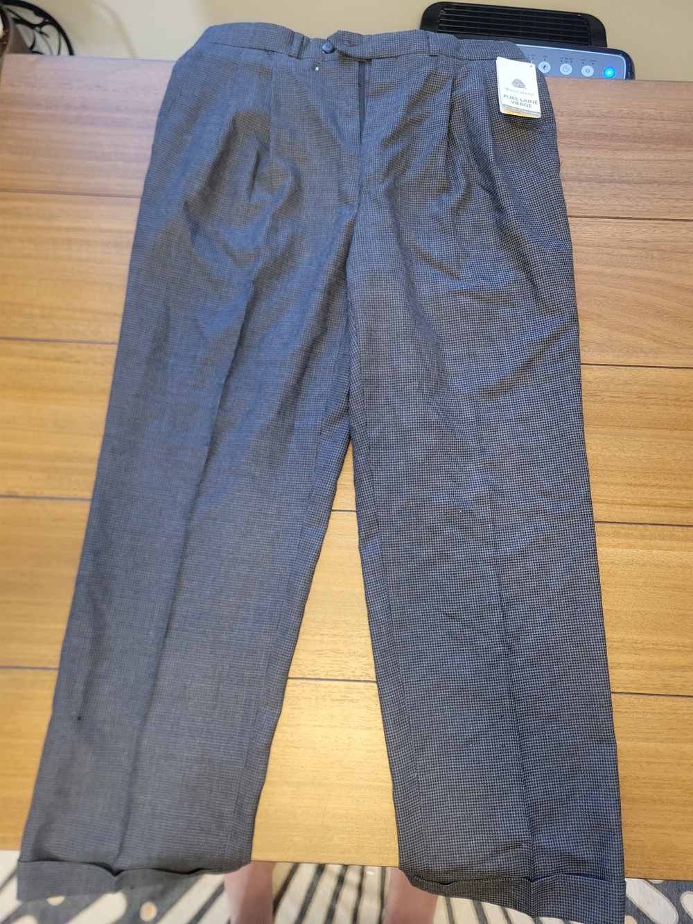 NWT Chaps Ralph Lauren Men’s 100% Pure New Wool Pleated Dress Pants 33x30 Gray C